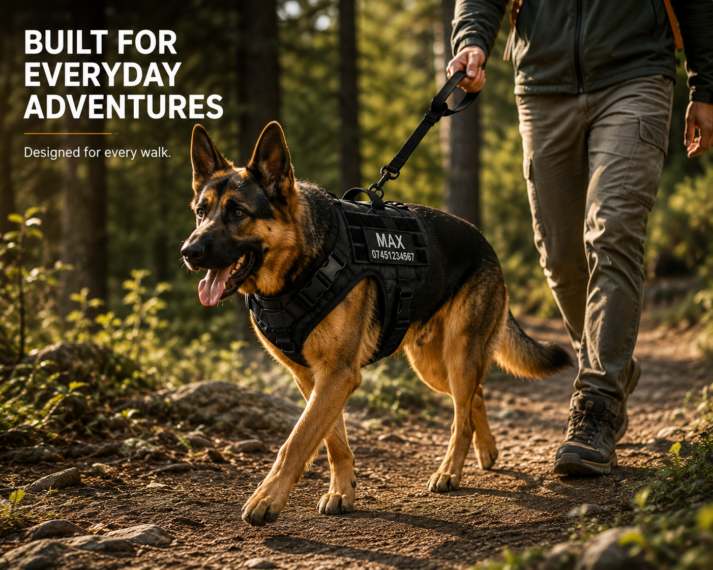 Roamly No-Pull Harness — Reflective + Custom Name Tag