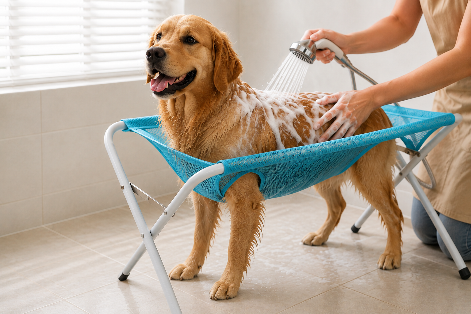 Roamly Grooming Hammock — Foldable Bath & Nail Trim Stand
