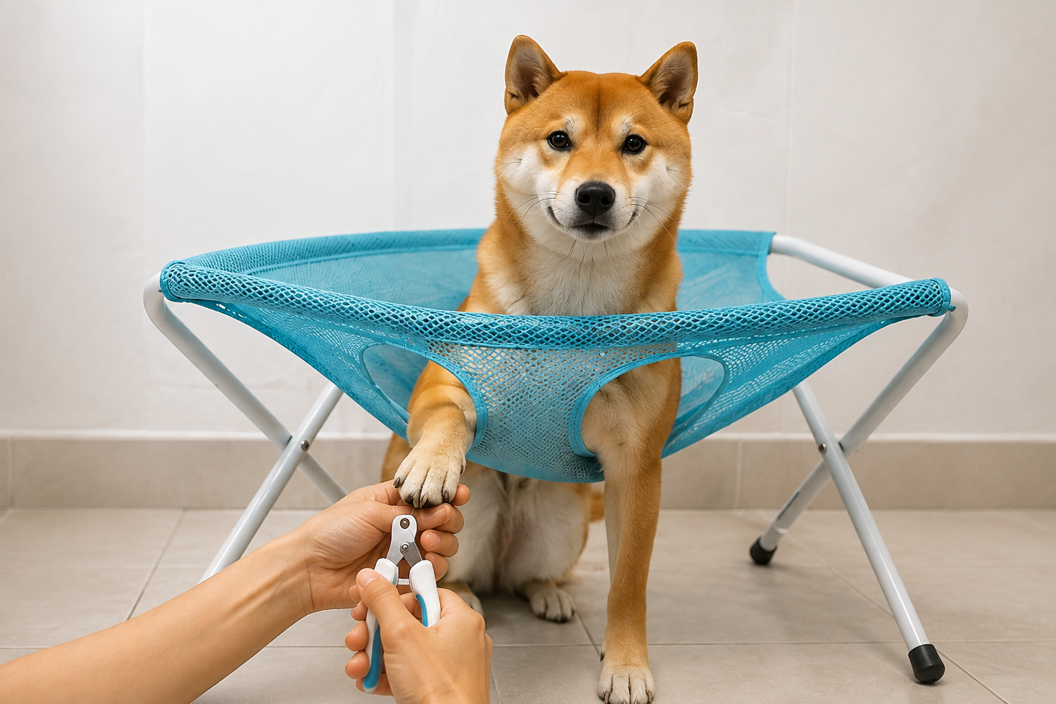 Roamly Grooming Hammock — Foldable Bath & Nail Trim Stand