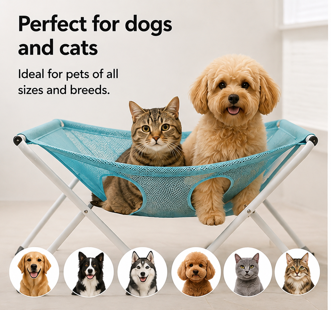 Roamly Grooming Hammock — Foldable Bath & Nail Trim Stand