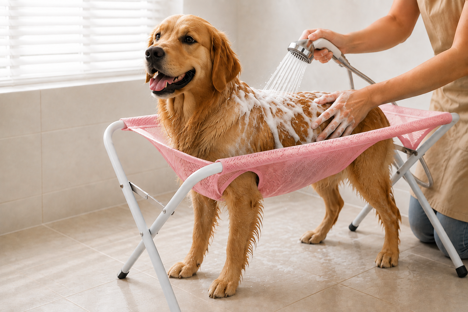 Roamly Grooming Hammock — Foldable Bath & Nail Trim Stand