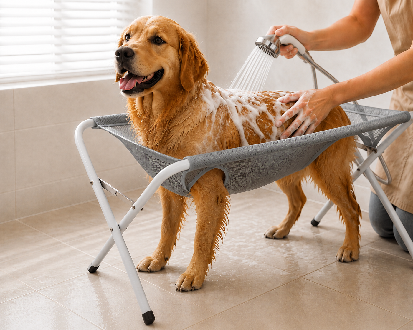 Roamly Grooming Hammock — Foldable Bath & Nail Trim Stand